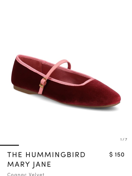Birdies Shoes - Birdies Cognac Velvet Mary Jane with Coral Pink Trim
